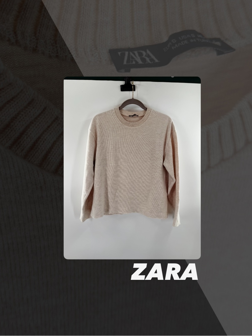 EUC Zara Felted Rib Knit Sweater